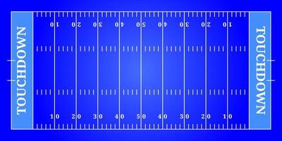 campo azul de fútbol americano, vista superior táctica vector