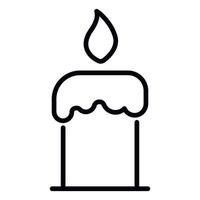 Burning candle icon, outline style vector