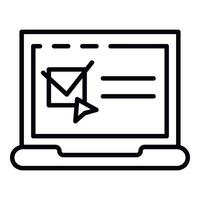 Computer online voting icon, outline style vector