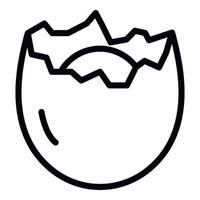 Cracked eggshell icon, outline style vector