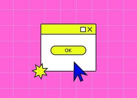 Old pc windows 90s style set. Retro computer aesthetic. Web electronic icons . 1990 vibe vector illustrations. Retro game 90s style