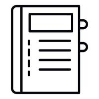 Notepad icon, outline style vector
