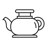 Modern tea pot icon, outline style vector