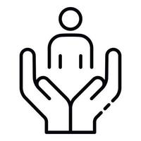 Volunteer man care icon, outline style vector