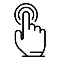 Cursor finger click icon, outline style vector