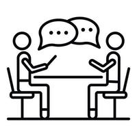 Corporate meeting icon, outline style vector