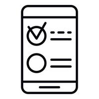 Smartphone test vote icon, outline style vector