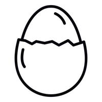 Boiled cracked egg icon, outline style vector