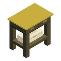 Garage table icon, isometric style vector