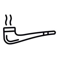 Smoking pipe icon, outline style vector