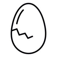 Solid crack egg icon, outline style vector