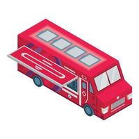 Meat food truck icon, isometric style vector