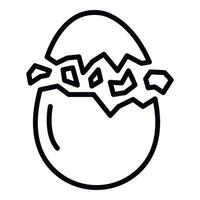 Eggshell crack icon, outline style vector