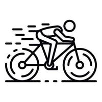 icono de bicicleta de triatlón, estilo de contorno vector