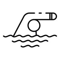 Triathlon swimming icon, outline style vector