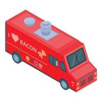Bacon food truck icon, isometric style vector