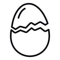 Crack half egg icon, outline style vector