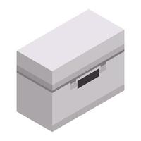 Metal tool box icon, isometric style vector