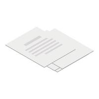 Paper sheet icon, isometric style vector