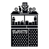 icono de quiosco de dulces callejeros, estilo simple vector