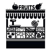 icono de puesto de frutas, estilo simple vector