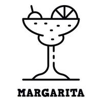 Margarita glass icon, outline style vector