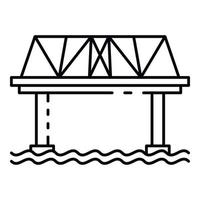 Railway bridge icon, outline style vector