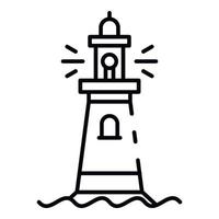 Stone lighthouse icon, outline style vector