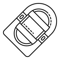 Inflatable boat icon, outline style vector