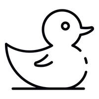 Rubber duck icon, outline style vector