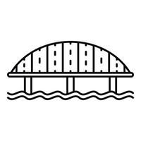 Highway bridge icon, outline style vector