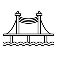 icono de puente de autopista, estilo de contorno vector