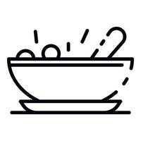 Baby food bowl icon, outline style vector