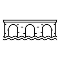 icono de puente antiguo, estilo de contorno vector