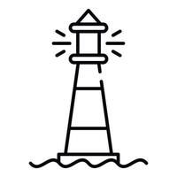 Shiny lighthouse icon, outline style vector