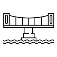 Modern bridge icon, outline style vector