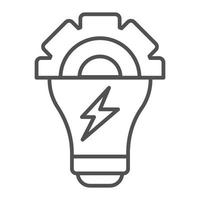 Energy bulb icon, outline style vector