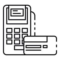 Payment terminal icon, outline style vector