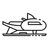 Speed snowmobile icon, outline style vector