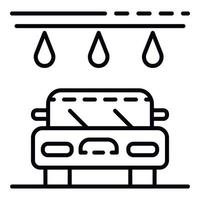 icono de lavado de coches con gota de agua, estilo de esquema vector