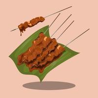 deliciosa ilustración satay en diseño vectorial vector