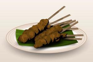 deliciosa ilustración satay en diseño vectorial vector