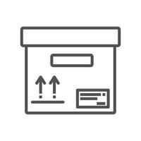 Delivery box icon, outline style vector