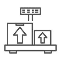 Weighing delivery box icon, outline style vector