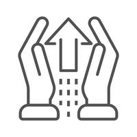 Hand care delivery icon, outline style vector