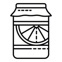 Orange jar jam icon, outline style vector