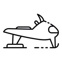 Snowmobile icon, outline style vector