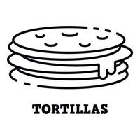 icono de tortillas, estilo de esquema vector