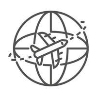 Global air delivery icon, outline style vector