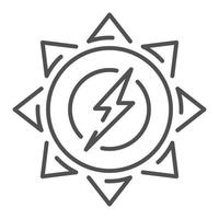 Sun energy icon, outline style vector